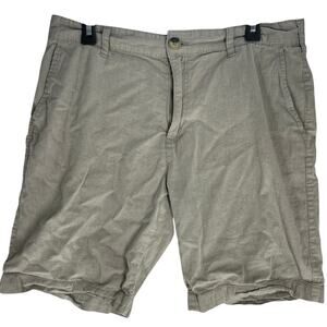 Method Men Shorts Size 34 Beige Chino Mid Rise 100% Cotton Minimalist 10" Inseam